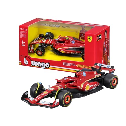 BBURAGO - Ferrari SF-24#55 Sainz - Realistisches F1 Auto im Maßstab 1:43, Diecast Replica mit offizieller Ferrari Lizenz, Empfohlenes Alter 3+ Jahre von Bburago