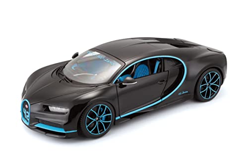 Bauer Spielwaren 18-11040BK Bugatti Chiron 42 Sekunden Weltrekord Modellauto im Maßstab 1:18, schwarz von Bauer Spielwaren