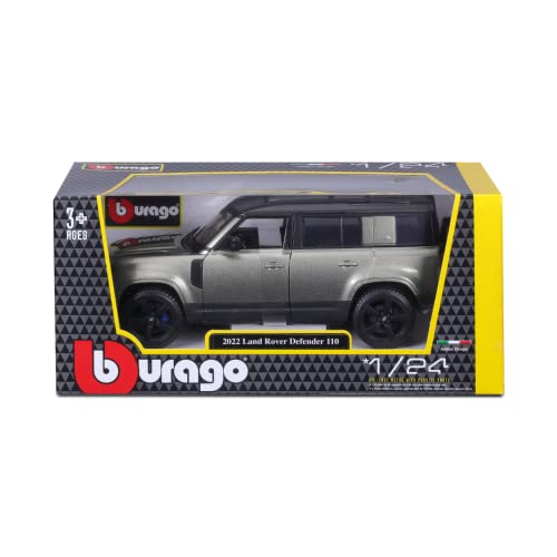 Bburago Land Rover Defender: Modellauto im Maßstab 1:24, Türen beweglich, grün (18-21101GR) von Bburago