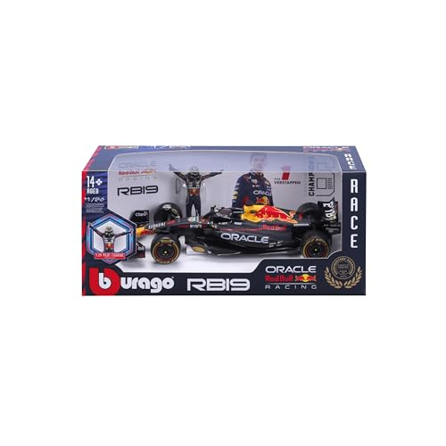 BBURAGO - Red Bull Racing RB19 Max Verstappen #1 2023 - Realistisches Automodell im Maßstab 1:24 und Max Verstappen-Figur, Offizielle Red Bull-Lizenz, Empfohlenes Alter ab 14 Jahren von Bburago