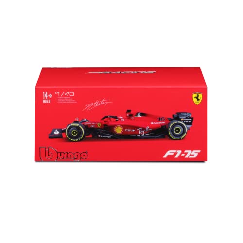 Burago 1:43 F1 2022 Ferrari F1-75 with Helmet Leclerc, Red von Bburago