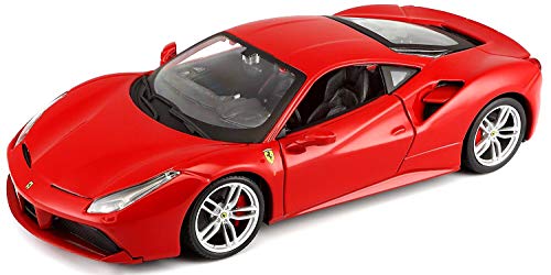 Bburago 15626013 - 1:24 Ferrari Race und Play 488 GTB Fahrzeug (Farblich sortiert), Rot von Bburago