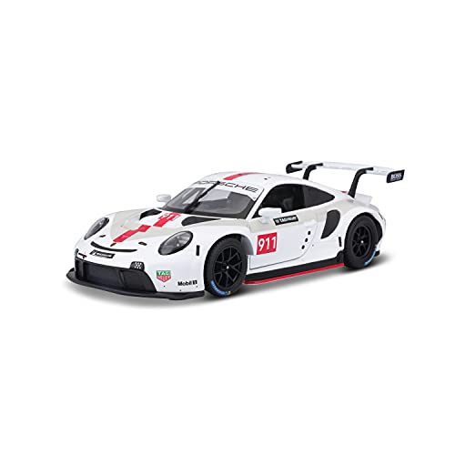 Bburago Porsche 911 RSR GT (2020): Modellauto im Maßstab 1:24, Türen beweglich, 20 cm, weiß (18-28013) von Bburago
