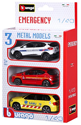 Bburago Maisto Frankreich – 30009 – Street Fire – Emergency Kräfte Frankreich – Maßstab 1/43 Pack zufällige 3-Feuerwehrfahrzeugen Bburago Maisto Frankreich – 30009 – Street Fire – Emergency Kräfte Frankreich – Maßstab 1/43 Pack zufällige 3-Feuerwehrfahrzeugen von Bburago