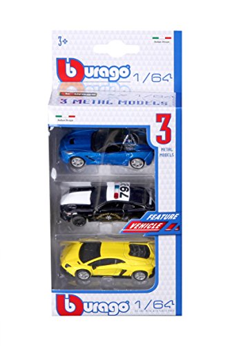 Bburago Maisto France- Set mit 3 Fahrzeugen, 1:64, 59030, zufällig von Bburago