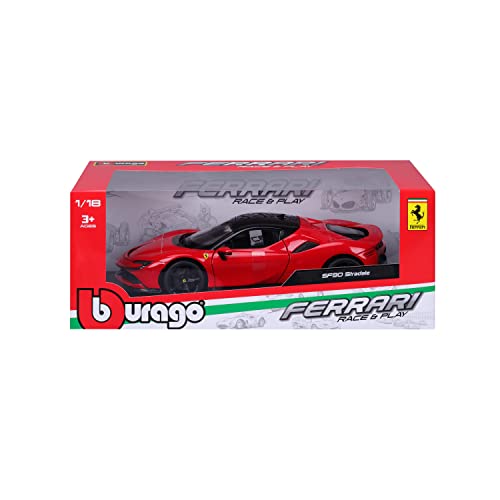 Bburago B18-16015 Ferrari Race & Play SF90 STRADALE 1:24 Die-Cast Collectible Car, Assorted Colours von Bburago
