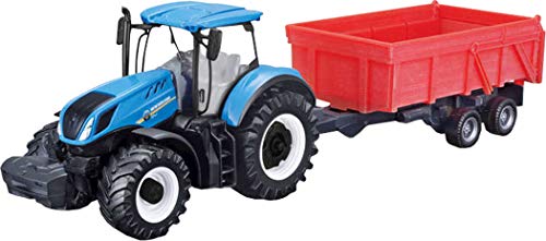 Bburago B18-31658 New Holland T7.315 Traktor mit Kippanhänger, 10 cm, Blau, Einheitsgröße Bburago B18-31658 New Holland T7.315 Traktor mit Kippanhänger, 10 cm, Blau, Einheitsgröße von Bburago