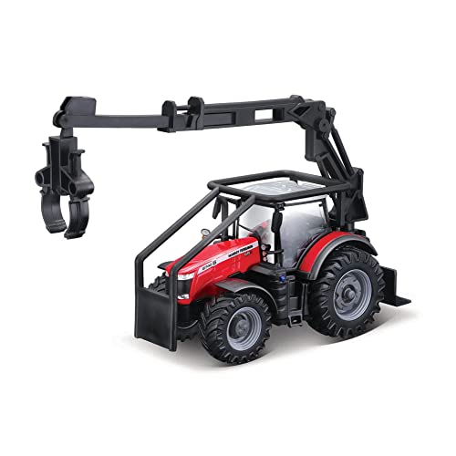 Bburago B18-31671 Druckguss Massey FERGUSSON 8740S Traktor mit funktionierendem Frontlog Loader Fahrzeug, Rot Bburago B18-31671 Druckguss Massey FERGUSSON 8740S Traktor mit funktionierendem Frontlog Loader Fahrzeug, Rot von Bburago
