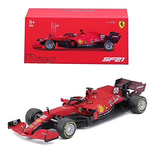 Bburago B18-36828S 1:43 F1 2021 Ferrari SF21 mit Helm Saint, farblich Sortiert, Einheitsgröße Bburago B18-36828S 1:43 F1 2021 Ferrari SF21 mit Helm Saint, farblich Sortiert, Einheitsgröße von Bburago