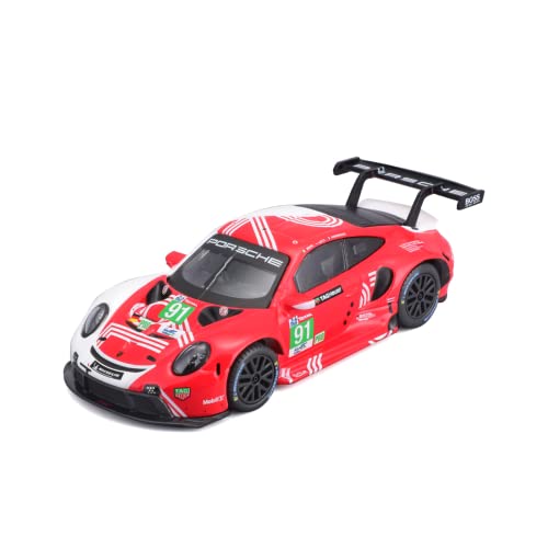 Bburago 18-38308 Porsche 911 RSR Lemans Modellauto im Maßstab 1:43, rot-weiß von Bburago