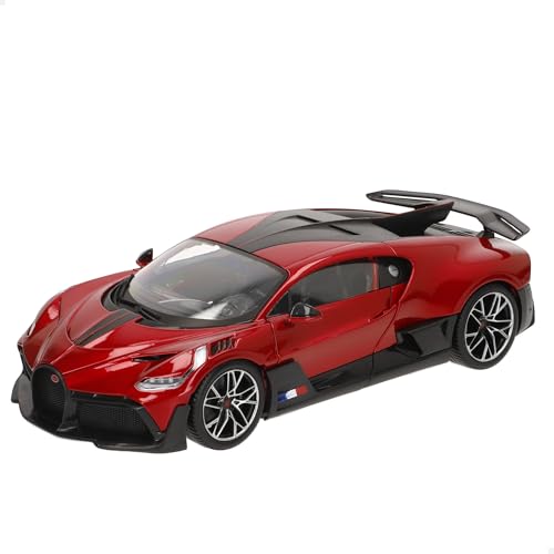 Bburago Bugatti Divo: Modellauto im Maßstab 1:18, Türen und Motorhaube zum Öffnen, 25 cm, rot (18-11045R) von Bburago