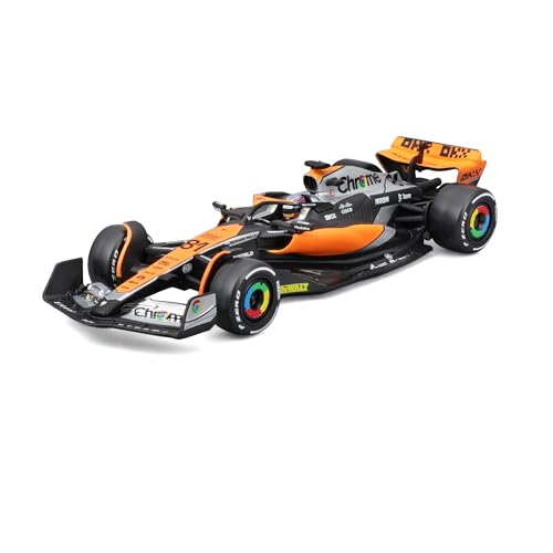 Bburago F1 McLaren MCL60 (2023), Piastri: Formel 1-Modellauto im Maßstab 1:43 mit Helm, ab 14 Jahren (18-38088P) von Bburago