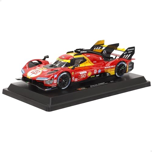 Bburago FERRARI RACING 499P LE MANS HYPERCAR (2024) AF CORSE Maßstab 50-1:24 – unglaublich detaillierte, druckgegossene Nachbildung, Sammlerstück-Rennwagen-Modell von Bburago