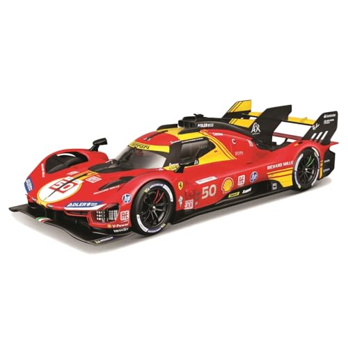 Bburago FERRARI RACING 499P LE MANS HYPERCAR (2024) AF CORSE Maßstab 50-1:24 – unglaublich detaillierte, druckgegossene Nachbildung, Sammlerstück-Rennwagen-Modell von Bburago