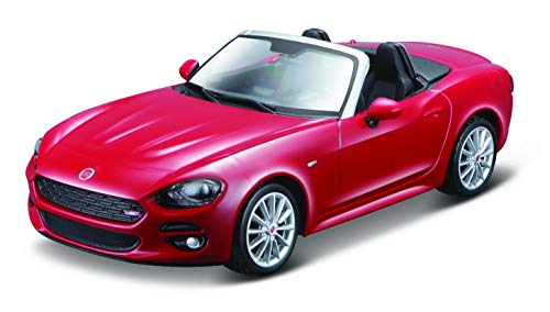 Bburago FIAT 124 Spider - Auto, Die Cast, 1:43, für Kinder (unisex), Jungen, 6.9 cm breit, 13.8 cm lang, 6.3 cm hoch, Rose, Metall, 1 Stück von Bburago