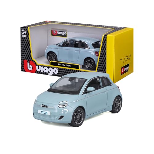 Bburago - FIAT 500 E - Realistisches Modellauto im Maßstab 1:24, Diecast-Replik mit zu öffnenden Türen, offizielle FIAT-Lizenz, empfohlenes Alter 3+ Jahre von Bburago