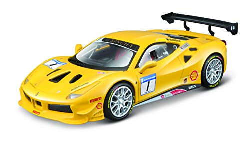 Bburago Ferrari 488 Challenge: Modellauto im Maßstab 1:43, Ferrari Racing Serie, Geschenkbox, 12 cm, gelb #1 (18-36306) von Bburago
