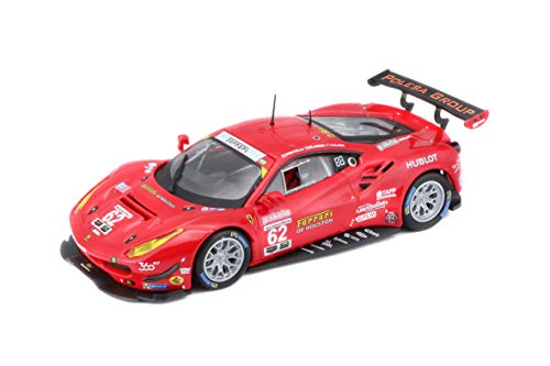 Bburago Ferrari 488 GTE '17: Modellauto im Maßstab 1:43, Ferrari Racing Serie, Geschenkbox, 12 cm, rot #62 (18-36301) von Bburago
