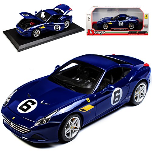 Bburago Ferrari California T Coupe Blau Nr 6 The Sunoco Limited Edition 70 Jahre Ferrari Geburtstag 1/18 Modell Auto von Bburago