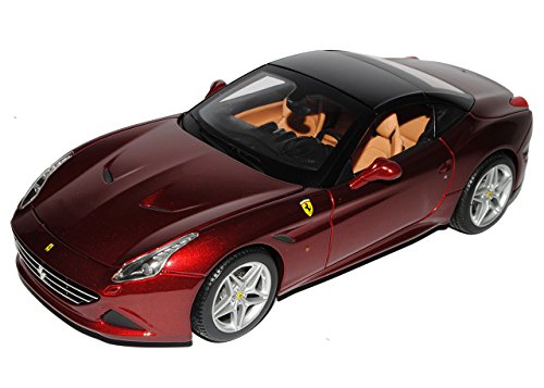 Bburago Ferrari California T Turbo Coupe Dunkel Rot Geschlossen Ab Facelift 2014 Signature 1/18 Modell Auto mit individiuellem Wunschkennzeichen von Bburago