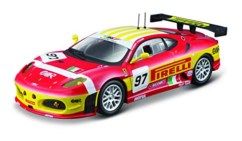 Bburago Ferrari F430 GT2 '08: Modellauto im Maßstab 1:43, Ferrari Racing Serie, Geschenkbox, 12 cm, rot #97 (18-36303) von Bburago