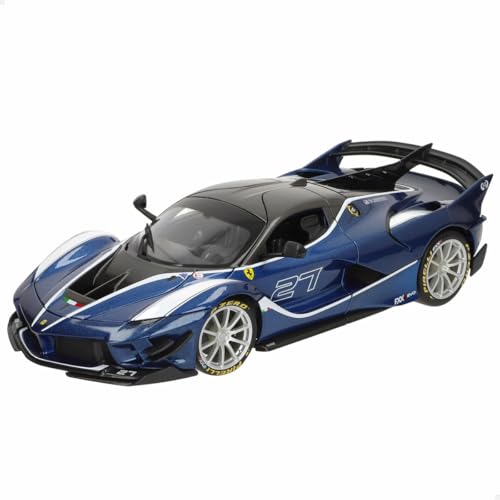 Bburago Ferrari FXX-K EVO: Modellauto im Maßstab 1:18, Ferrari Race & Play Serie, Türen, Kofferraum und Motorhaube beweglich, blau (18-16012B) von Bburago