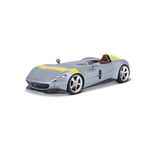 Bburago Ferrari Monza SP1: Modellauto im Maßstab 1:24, Ferrari Race & Play Serie, Tür beweglich, 20 cm, grau (18-26027) von Bburago