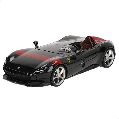 Bburago Ferrari Monza SP1: Modellauto im Maßstab 1:24, Ferrari Race & Play Serie, Tür beweglich, schwarz-rot (18-26027BK) von Bburago
