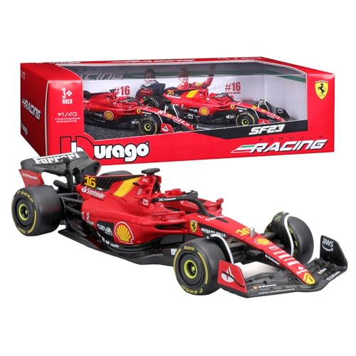 Bburago - Ferrari SF-23 Geschenkpackung - 2er Pack im Maßstab 1:43, Diecast Replica Autos mit SF-23 Leclerc Standard und Monza Lackierung, Offizielle Ferrari Lizenz, Empfohlenes Alter 3+ Jahre von Bburago