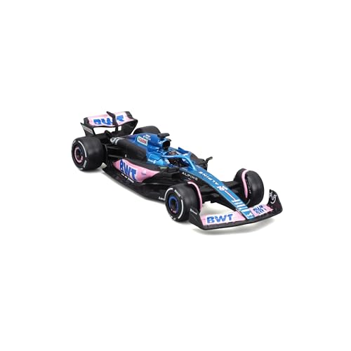 Bburago - Formel 1 Alpine 2023 von Charles Ocon mit Helm - Fahrzeug-Reproduktion bei 1/43 - Racing Kollektion - Spielzeug für Kinder zum Sammeln ab 3 Jahren - 38073O von Bburago