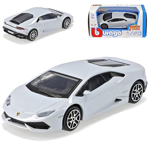 Bburago Lamborgihini Huracan LP610-4 Coupe Weiss Grau Ab 2014 1/43 Modell Auto mit individiuellem Wunschkennzeichen von Bburago