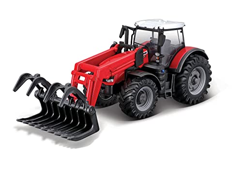 Bburago Massey FERGUSSON 8740S Traktor aus Druckguss mit funktionierendem Frontlader und Greifer – Nachbildung eines Sammlerspielzeugs im Maßstab 1:50 Bburago Massey FERGUSSON 8740S Traktor aus Druckguss mit funktionierendem Frontlader und Greifer – Nachbildung eines Sammlerspielzeugs im Maßstab 1:50 von Bburago