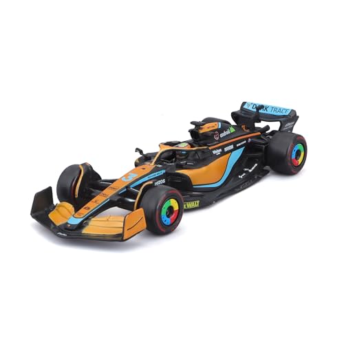 Bburago McLaren F1 Team MCL36 (2022): Modellauto im Maßstab 1:43, #4 Lando Norris, mit Fahrer, Hardcase, orange (18-38064N) von Bburago