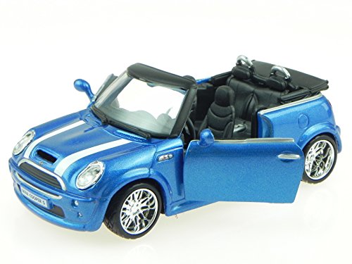 Mini Cooper S Cabrio blau Modellauto 18-43041B Bburago 1:32 von Bburago