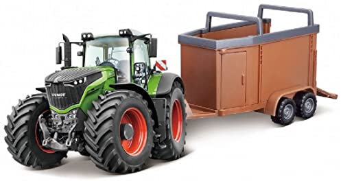 Bburago Modell Farm Fendt 1050 Vario Traktor + Anhänger / Livestock Forwarder von Bburago