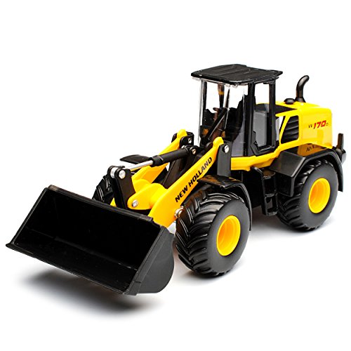Bburago New Holland W170D Radlader Bagger beweglisches Baufahrzeug 1/50 Modell Auto mit individiuellem Wunschkennzeichen von Bburago