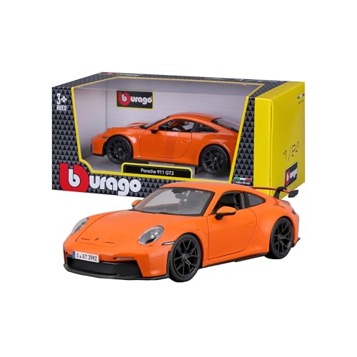 Bburago 18-21104 Porsche 911 GT3 (2021): Modellauto im Maßstab 1:24, Türen beweglich, grün oder orange von Bburago