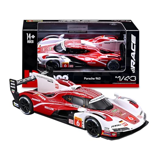 Bburago - Porsche 963 Le Mans - Realistisches Automodell im Maßstab 1:43, Diecast Replica mit offizieller Porsche-Lizenz, Altersempfehlung ab 14 Jahren Bburago - Porsche 963 Le Mans - Realistisches Automodell im Maßstab 1:43, Diecast Replica mit offizieller Porsche-Lizenz, Altersempfehlung ab 14 Jahren von Bburago
