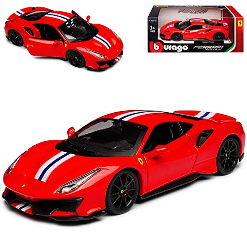 Ferrari 488 Pista Coupe Rot mit Streifen Modell ab 2015 Version Ab Genf Autosalon 2018 1/24 Bburago Modell Auto Ferrari 488 Pista Coupe Rot mit Streifen Modell ab 2015 Version Ab Genf Autosalon 2018 1/24 Bburago Modell Auto von Bburago