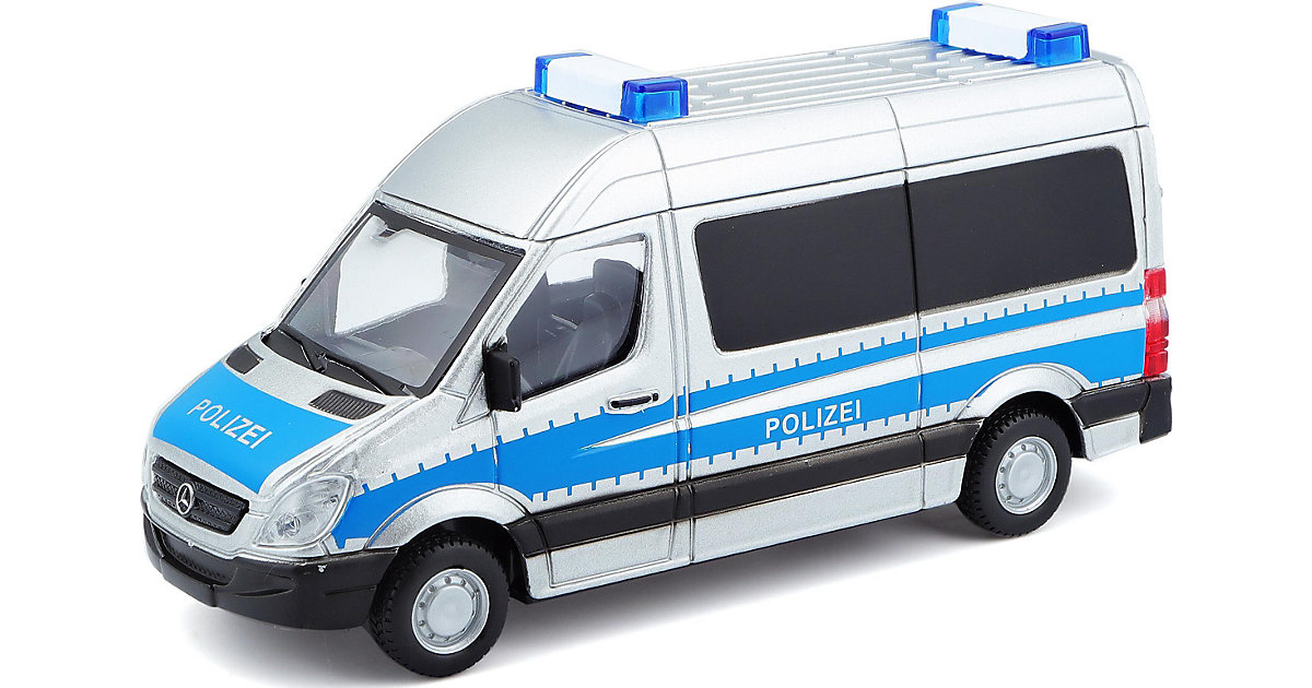 Modellauto Bburago 1:50 Mercedes Sprinter Polizei, WB blau/weiß von Bburago