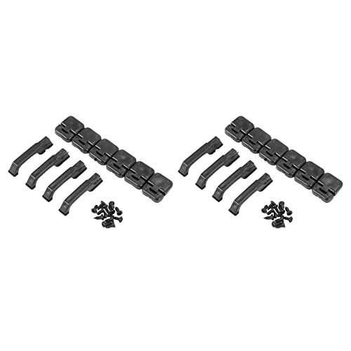 Bcowtte 2 Set Türscharniere für Kletterautos, aus schwarzem Kunststoff und Türgriffen, für 1:10, ferngesteuertes Modell für Trx4 von Bcowtte