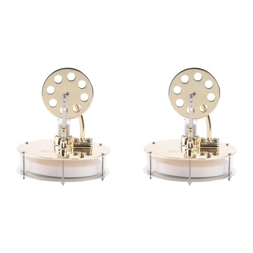 Bcowtte 2 x Modell Stirlingmotor niedrige Temperatur Wissenschaft der Dampfleistung zur Herstellung von Spielzeug für physische Experimente Ornamente Modell von Bcowtte