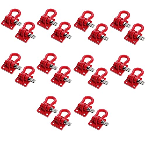 Bcowtte 20 x Kletteranhänger aus Metall, Anhängerhaken, Schnalle, Seilschäkel für D90 SCX10, Rot von Bcowtte