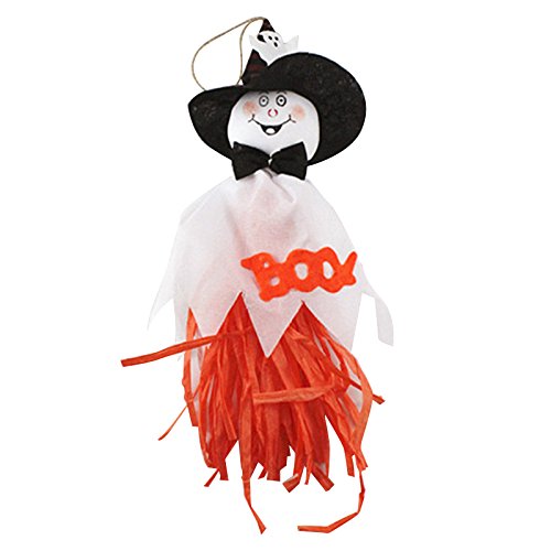 Bcowtte 33 x 17 cm, Halloween-Dekoration, Geisteranhänger, Zubehör, Scherzspielzeug für Kinder, Zubehör für Halloween-Party, Weiß von Bcowtte