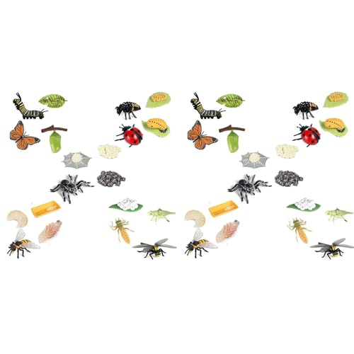 Bcowtte 40 x Biene Marienkäfer Libelle, Spielzeug aus Kunststoff, Insekten, Schulprojekt für Kinder von Bcowtte
