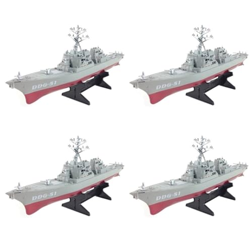 Bcowtte 4X Guided Missile Schiffsmodell Statisches Spielzeug mit Ausstellungsstand Kriegsschiff Modell DIY Lernspielzeug Hobbys Kinder Geschenk von Bcowtte