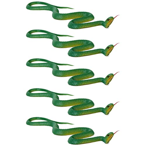 Bcowtte 5X Simulation Plüschtier Schlange Simulation Snake Rubber Tip Toy -GrüN von Bcowtte