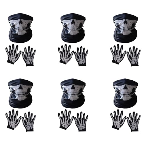 Bcowtte Halloween Maske Scary Skull Chin Maske Skeleton Ghost Hand Schuhe für Performances, Partys, Dress Up, Festivals (18 Stück) von Bcowtte