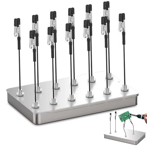 12 Modellbau Farben Standfuß und 1 Eisenbox als Basis, Dritte Hand Löten Flexibler Modellbau Zubehör mit Krokodilklemmen und Magnetfuß, Ideal für Modellierung, Helfende Hand Löten und Bastelarbeiten 12 Modellbau Farben Standfuß und 1 Eisenbox als Basis, Dritte Hand Löten Flexibler Modellbau Zubehör mit Krokodilklemmen und Magnetfuß, Ideal für Modellierung, Helfende Hand Löten und Bastelarbeiten von Bcuuozeeing
