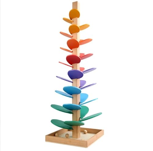 Klang Murmelbahn Regenbogen, Holz Kugelbahn Klangbaum Lernspielzeug für Kinder, Musikbaumspielzeug mit 10 Regenbogenbälle Spielzeug ab 3 Jahr Klang Murmelbahn Regenbogen, Holz Kugelbahn Klangbaum Lernspielzeug für Kinder, Musikbaumspielzeug mit 10 Regenbogenbälle Spielzeug ab 3 Jahr von Bcuuozeeing